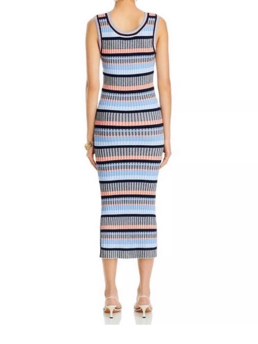 Retail $448 Veronica Beard Striped Ribbed Midi Dress i12 XL - Picture 5 of 6
